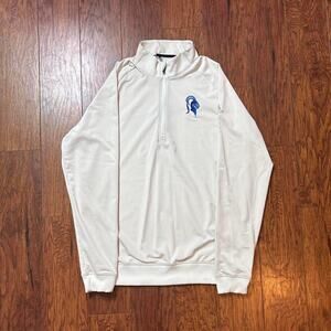 Adidas Golf Men's White Seton Pirates 1/4 Zip Pullover Jacket